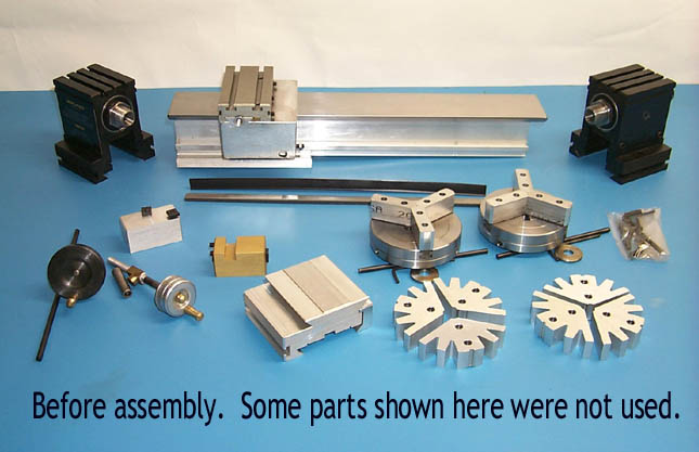 Before assembly.  Some parts shown were not used.
