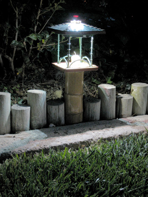 Birdfeeder LED Yard Light, Night.